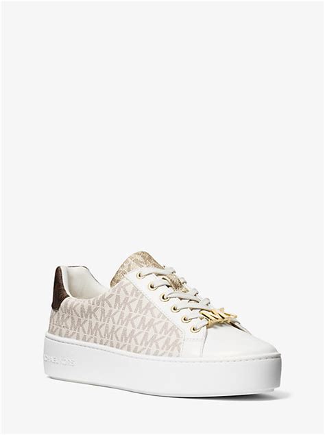 michael kors plateau sneaker poppy|michael kors poppy logo sneakers.